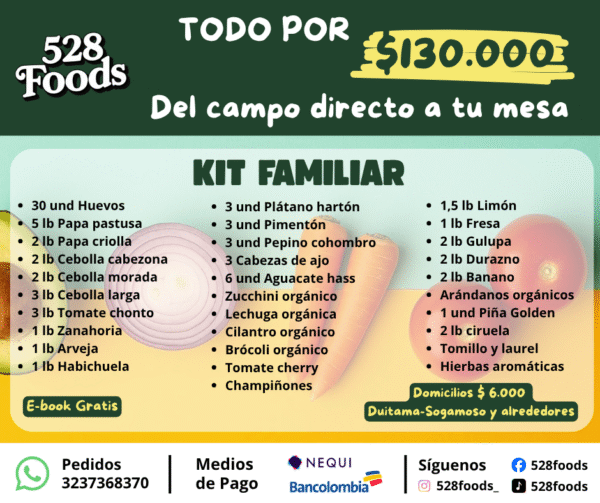 🥕 Kit Familiar 528 Foods – Frescura del Campo a Tu Mesa